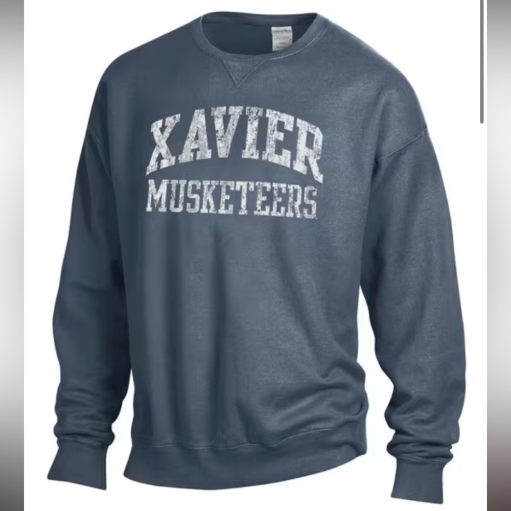 Xavier Musketeers Navy Comfort Wash Crew Sweatshirt